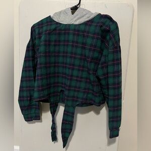 SHEIN Crop Flannel
